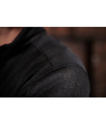 Unisexe Veste workwear polaire tricoté demi-zip - STRONG - Rouge-mélange/noir 8538