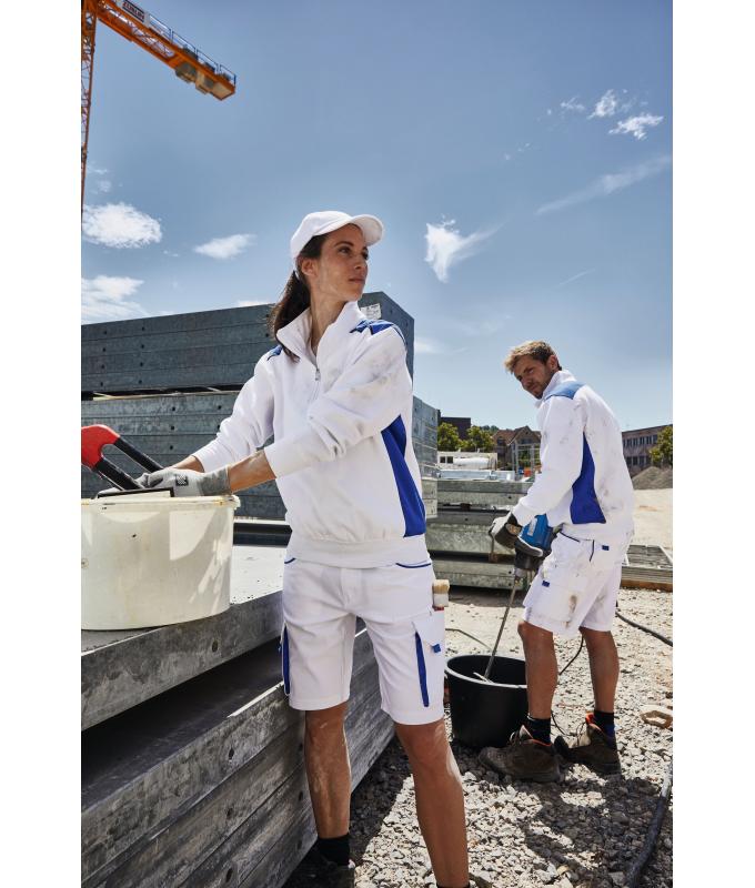 Unisex Workwear Half-Zip Sweat - COLOR - White/royal 8542