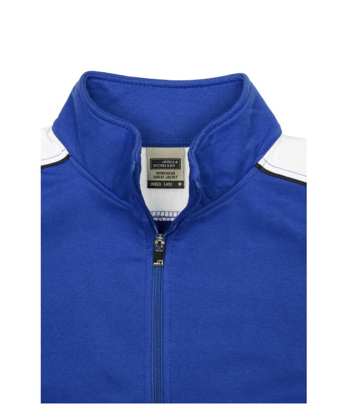 Damen Ladies' Workwear Sweat Jacket - COLOR - Royal/white 8543
