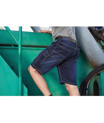 Unisex Workwear Stretch-Bermuda-Jeans Blauw-denim 10523