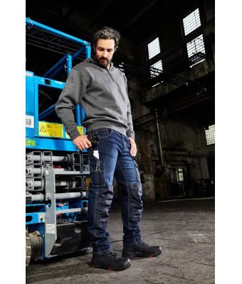 Unisex Workwear Stretch-Jeans Zwart-denim 8715