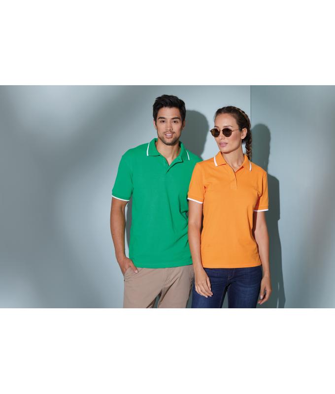 Dames Ladies' Polo Tipping Oranje/wit 7564