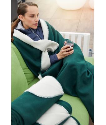 Unisex Bonded Fleece Blanket Bordeaux/crème 7568