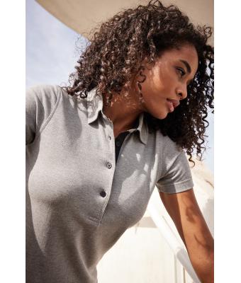 Femme Polo uni pour femme Noir/noir-blanc 8217
