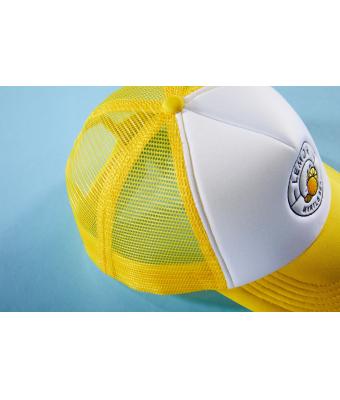 Unisex 5 Panel Polyester Mesh Cap White/fern-green 7622