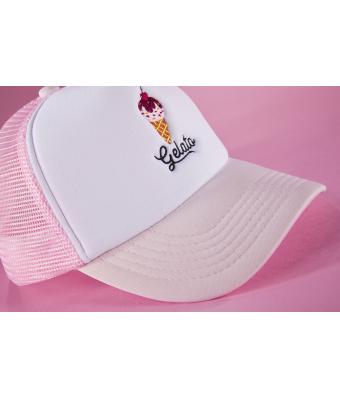 Kinder 5 Panel Polyester Mesh Cap for Kids White/light-blue 7623