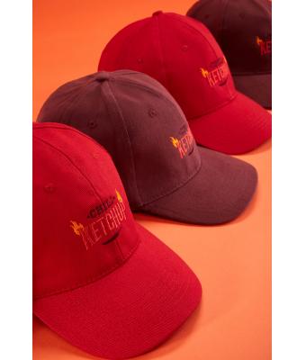Unisex 6 Panel Cap Heavy Cotton Red 7642