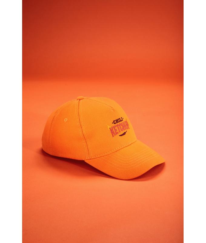 Unisex 5 Panel Cap Heavy Cotton Orange 7643
