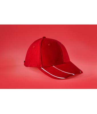 Unisex 6 Panel Groove Cap Black/orange 7679