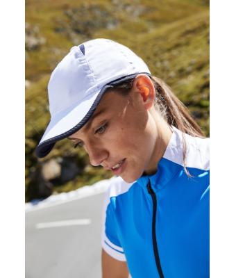 Unisex 6 Panel Micro-Edge Sports Cap Lichtblauw/navy 7708