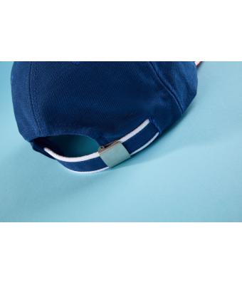 Unisexe Casquette 6 panneaux sandwich coton brossé lourd Gris clair/rouge/noir 7724