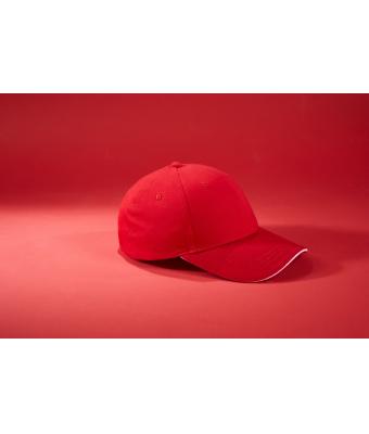 Unisex 6 Panel Brushed Sandwich Cap Light-grey/black/light-grey 8554
