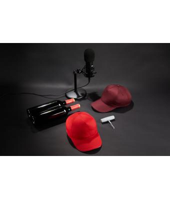 Unisex 5 Panel Sandwich Cap Organic Cotton Burgundy/black 10232