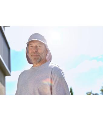 Unisex 6 Panel Cap with Neck Guard Grey 10454