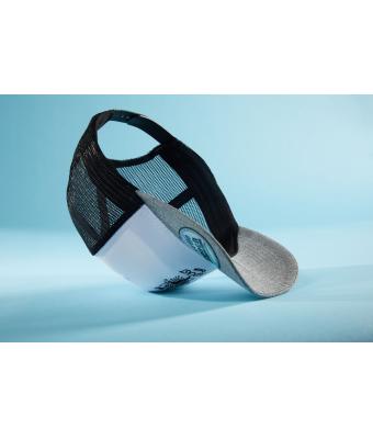 Unisex 6 Panel Mesh Cap Melange Grey-melange/black 10455