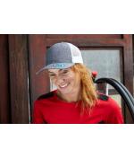 Unisex 6 Panel Mesh Cap Melange Bruin-melange/zwart 10455