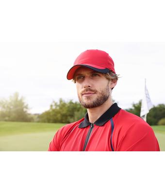 Unisex 5 Panel Sports Cap Rood/zwart 11190