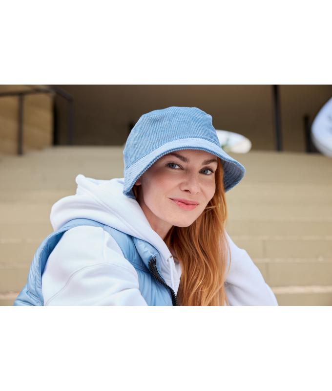 Unisex Corduroy Fisherman Hat Milky-blue 12030