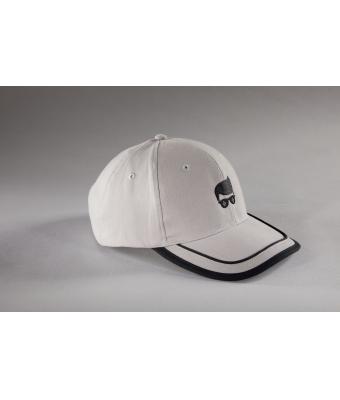 Unisex 6 Panel Piping Cap Grey/black 7734