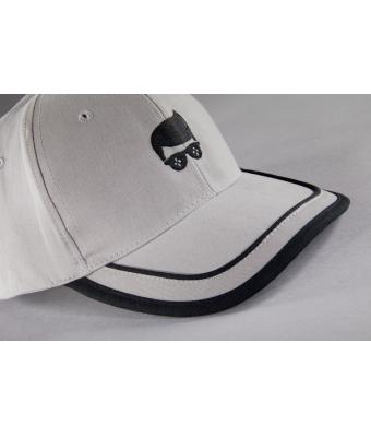 Unisex 6 Panel Piping Cap Royal/wit 7734