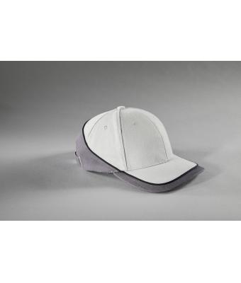 Unisex 6 Panel Turbo Piping Cap Black/gold-yellow/light-grey 7739
