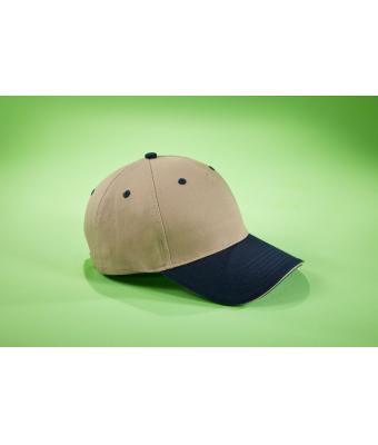 Unisex 5 Panel Sandwich Cap Zwart/oranje 7759
