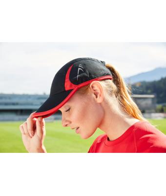 Unisex Running 4 Panel Cap Black/red 7777