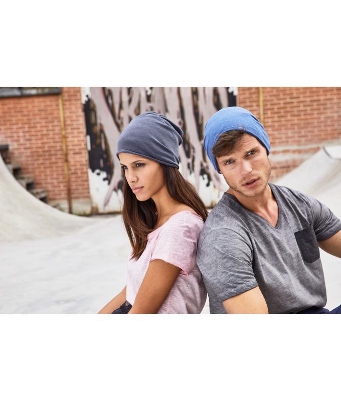 Unisex Cotton Beanie OCS Standard Light-denim-melange 8483