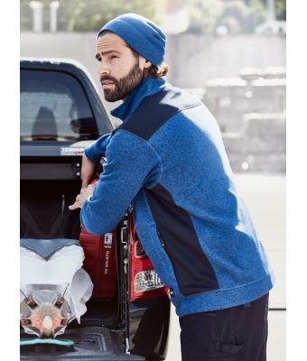 Unisex Knitted Fleece Workwear Beanie - STRONG - Carbon-melange/zwart 8519