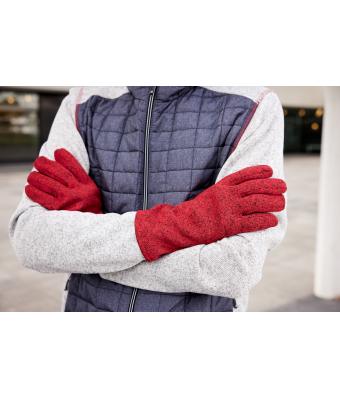Unisex Fleece-Gloves Red-melange 11192