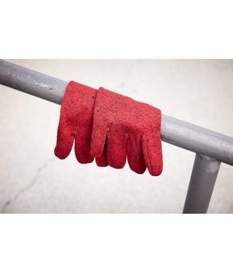 Unisex Fleece-Gloves Red-melange 11192