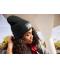 Unisex Knitted Beanie with Patch (10cm x 5cm) Black 11120