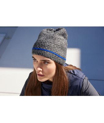 Unisex Coarse Knitted Beanie Black-melange/red 11444