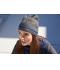 Unisex Coarse Knitted Beanie Black-melange/red 11444