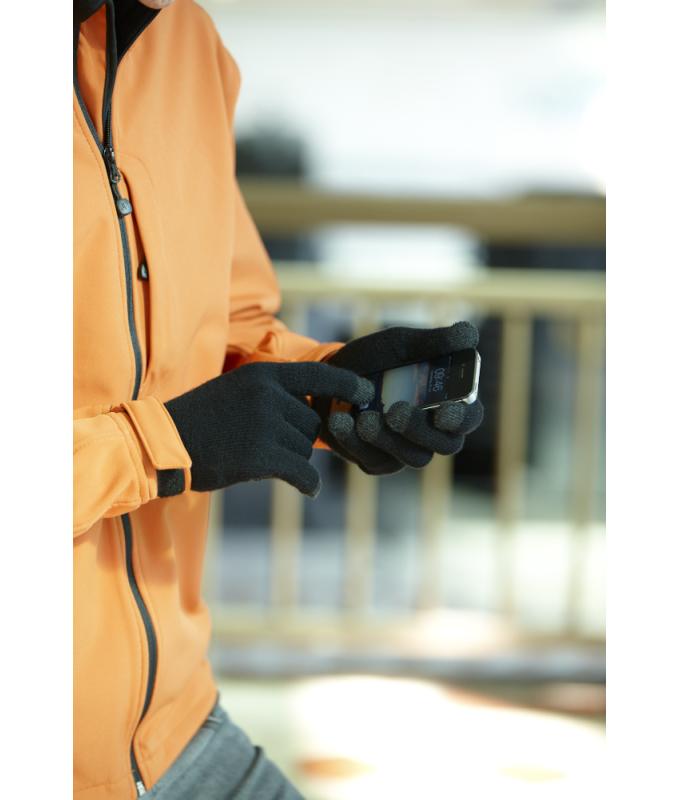 Unisex Touch-Screen Knitted Gloves Zwart 7998