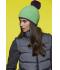 Unisex Pompon Hat with Contrast Stripe Black/turquoise 8110