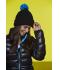 Unisex Pompon Hat with Brim Black/pacific 8120