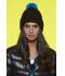 Unisex Pompon hat with brim Tomaat/zilver 8120