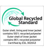 GRS Outer shell, lining and inner jacket 100% Outer shell inner jacket  95%