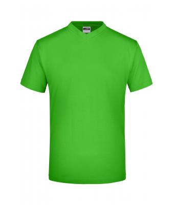 Unisexe T-shirt col V Vert-citron 7181