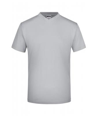 Unisexe Tee-shirt col V Gris-clair 7181