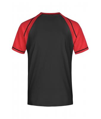 Men Men's Raglan-T Black/red 7188