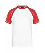 Herren Men's Raglan-T White/red 7188