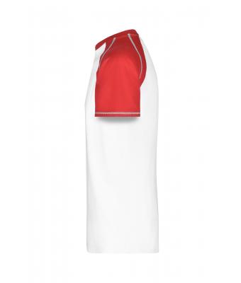 Heren Men's Raglan-T Wit/rood 7188