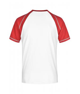Heren Men's Raglan-T Wit/rood 7188