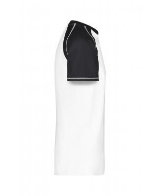 Homme T-shirt bicolore homme 160 g/m² Blanc/noir 7188