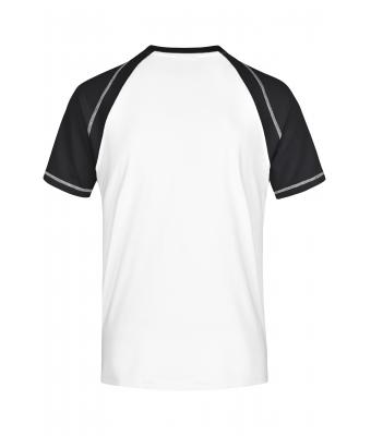 Homme T-shirt bicolore homme 160 g/m² Blanc/noir 7188