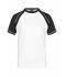 Homme T-shirt bicolore homme 160 g/m² Blanc/noir 7188