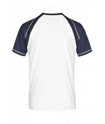 Homme T-shirt bicolore homme 160 g/m² Blanc/marine 7188