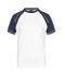 Homme T-shirt bicolore homme 160 g/m² Blanc/marine 7188